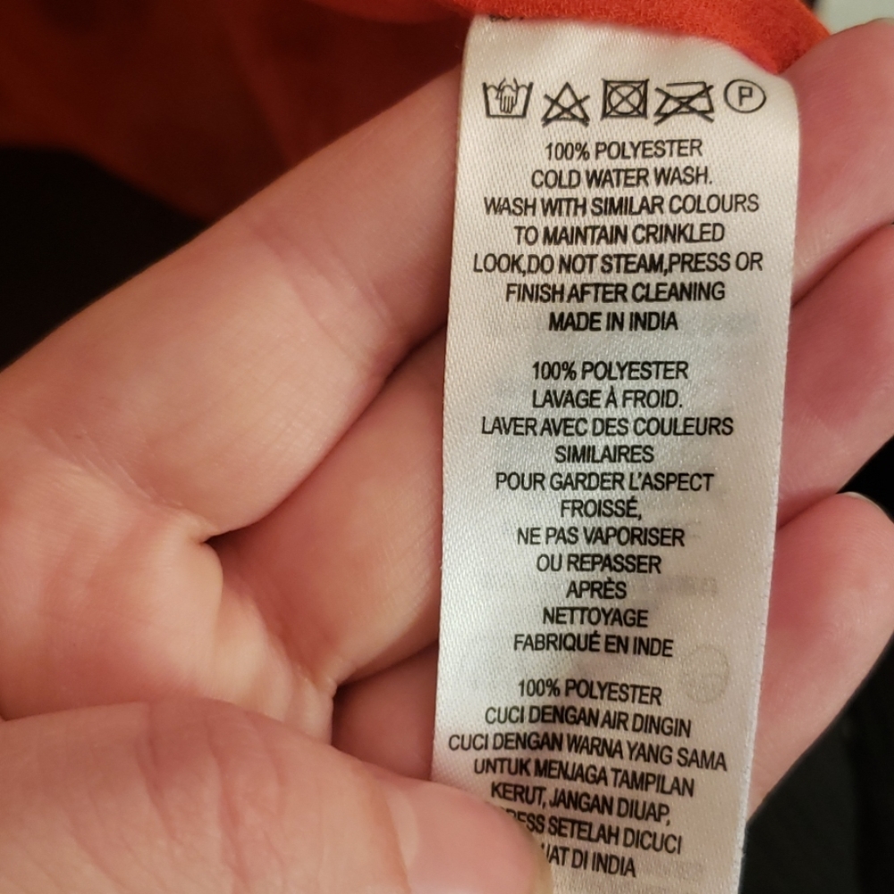 French Connection Orange Button Down Top Size 8 - image 5